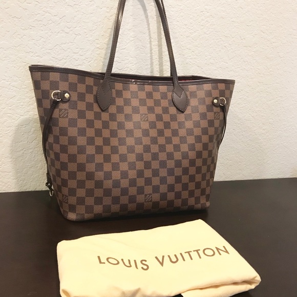 Louis Vuitton Handbags - Sold. Louis Vuitton Neverfull MM Damier Ebene Tote